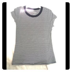 Black and white striped crop top